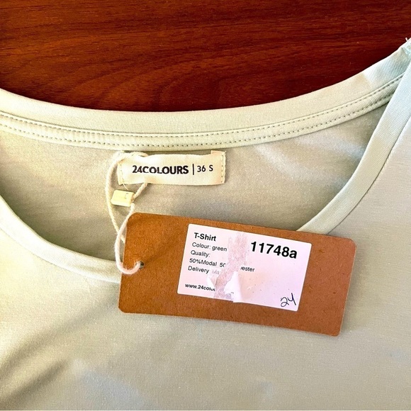 24 Colours Green T-Shirt with Side Tie Ruching - Picture 7 of 7